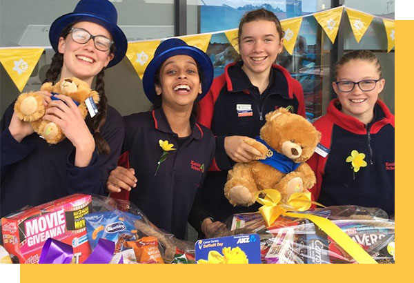 William Pike Challenge students fundraising money for Daffodil Day William Pike Challenge students fundraising money for Daffodil Day