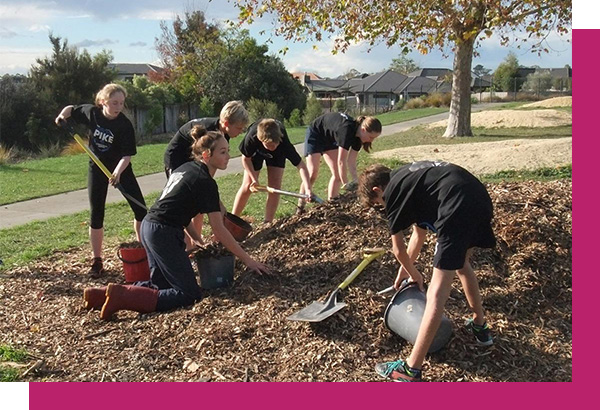 William Pike Challenge kids planting trees