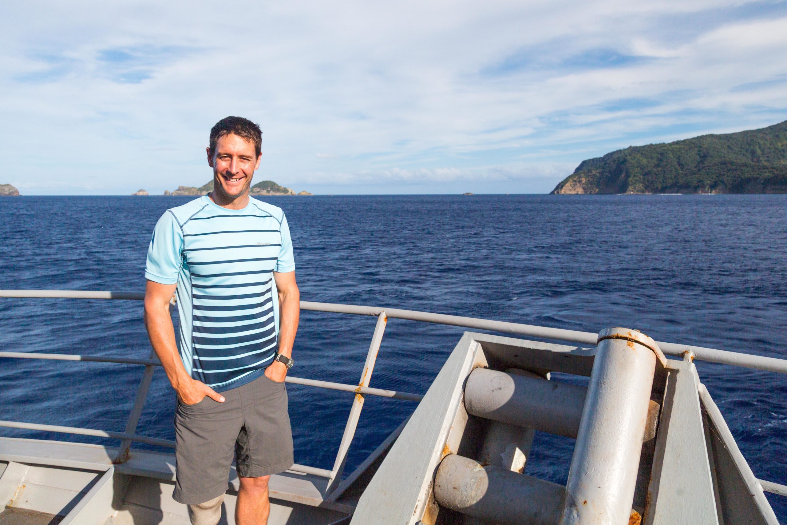 William on board HMNZS Canterbury