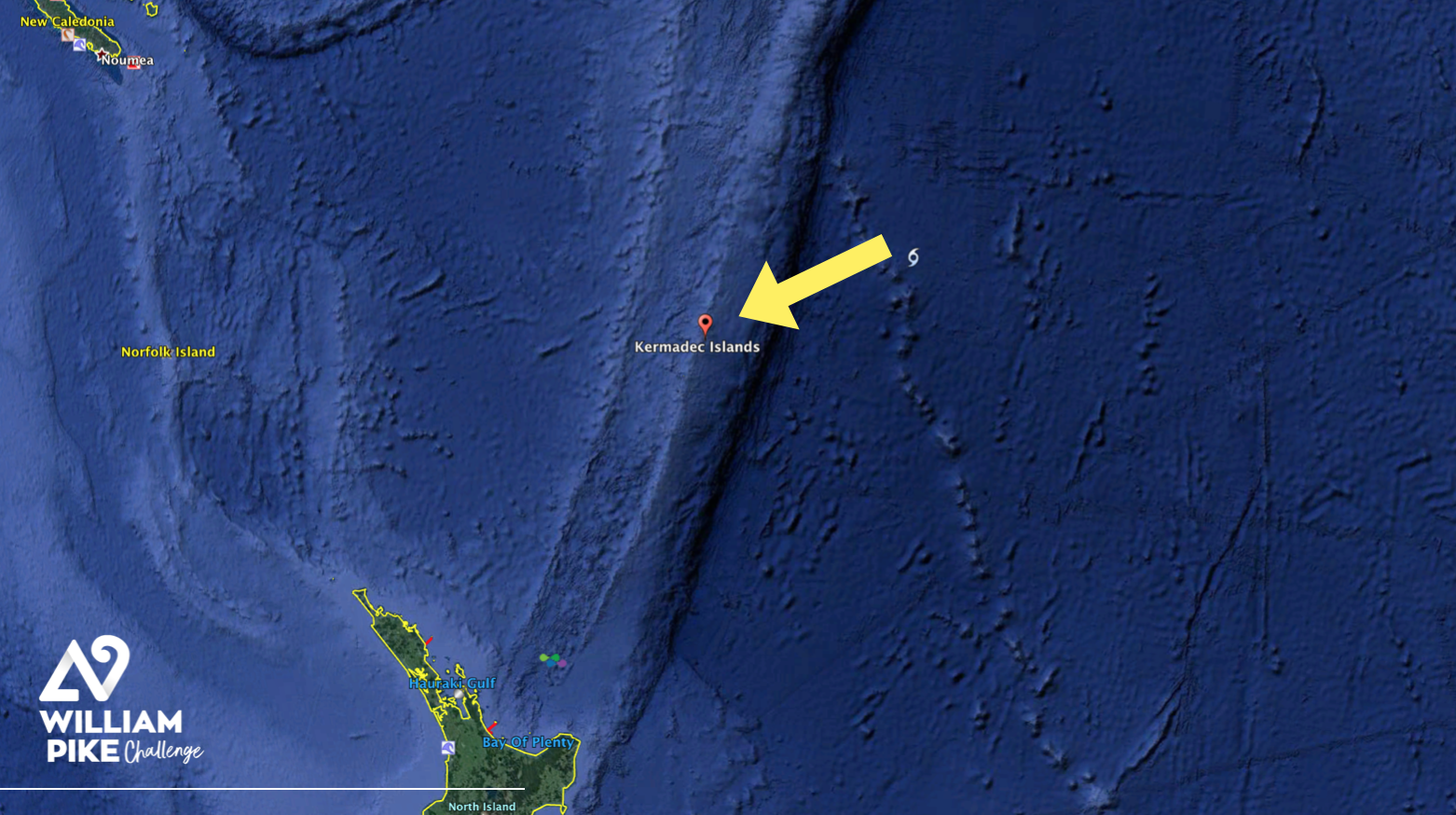Map showing the Kermadec Islands